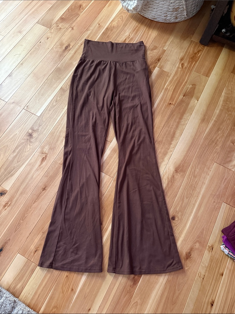 High-Waist Flare Yoga Pants in Brown